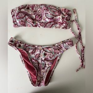 Xhilaration Bandeau Paisley Bikini Set